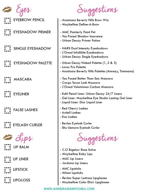 bridal makeup kit list