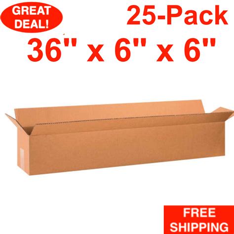 25-Pack 36" x 6" x 6" Long Cardboard Corrugated Shipping Boxes Moving ...