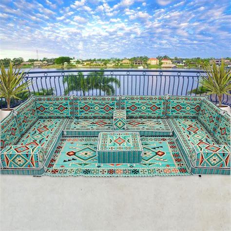 Mysticalanatolia Premium Foam Arabic U-Shaped Floor Seating Sofa Set ...