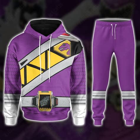 Dino Charge Power Rangers Purple Ranger Costume Hoodie Sweatshirt T ...