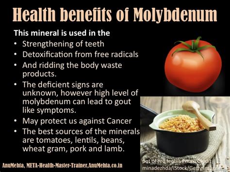 Health benefits of Molybdenum | Dr Anu Mehta