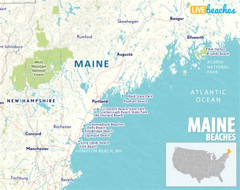 Map of Beaches in Maine - Live Beaches