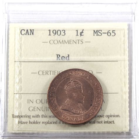 1-cent 1903 ICCS Certified MS-65 RED! Nice Lustrous full red coin!