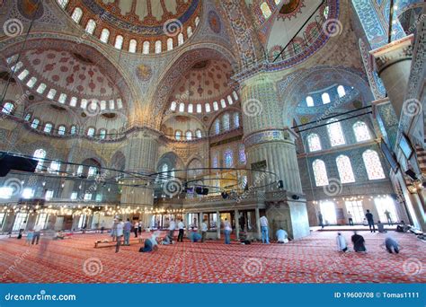 Inside the Islamic Blue Mosque in Istanbul Stock Photo - Image of ...