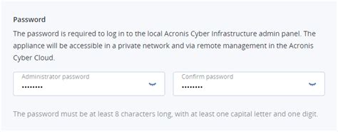 3.4. Configurar Acronis Cyber Appliance