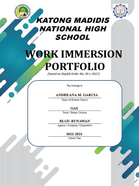 Image result for Work Immersion Portfolio Example