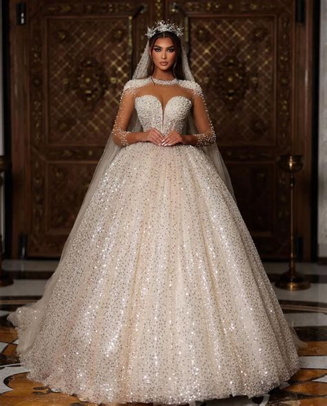 Sequin Ball Gown Wedding Dress