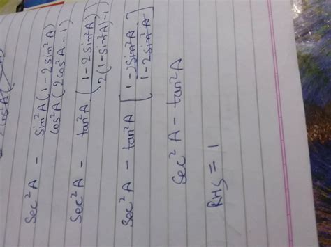 Q.Prove LHS = RHS Class 10 question Of Trigonometry - Brainly.in