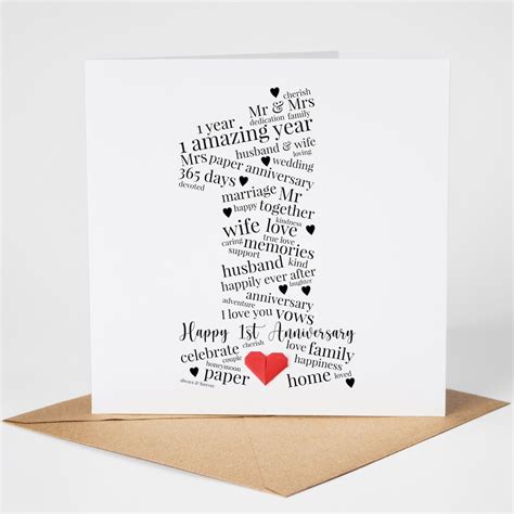 1st Paper Wedding Anniversary Card for Couple With Paper - Etsy