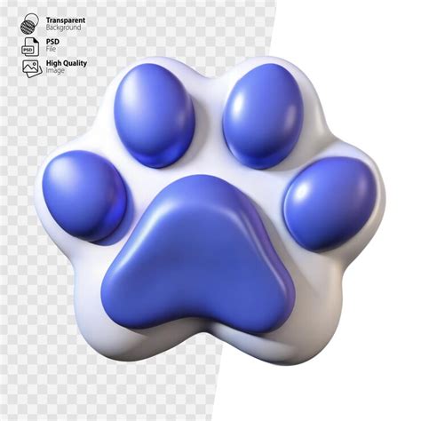 3d rendered blue paw print isolated on transparent background | Premium ...