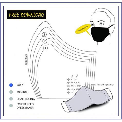 Image result for Face Mask Pattern Tutorial