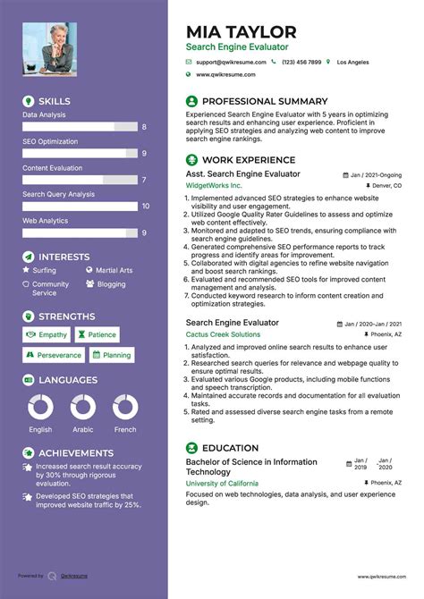 10+ Search Engine Evaluator Resume Samples & Templates for 2025