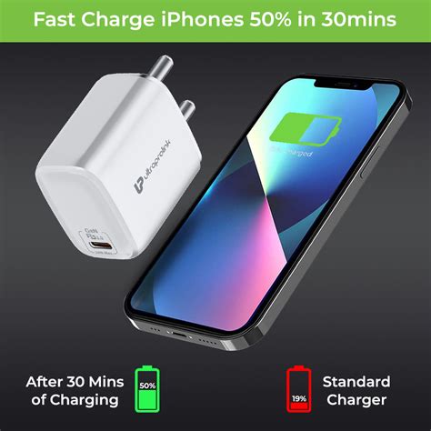 33W Power Delivery GaN charger with Type C port + C2L PD Cable (1m) UM ...
