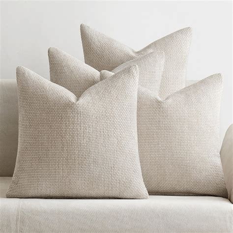 Amazon.com: MIULEE Pack of 2 Cream Throw Pillow Covers 18x18 Inch ...