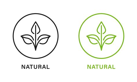 Natural Organic Product Green and Black Line Icon Set. Quality Fresh Natural Ingredients Outline ...