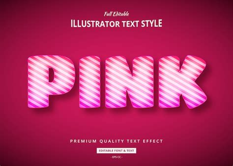 Pink balloon 3d text style effect | Premium Vector