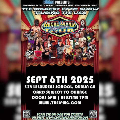 MicroMania Midget Wrestling: Dublin, GA at West Laurens, 338 W Laurens ...