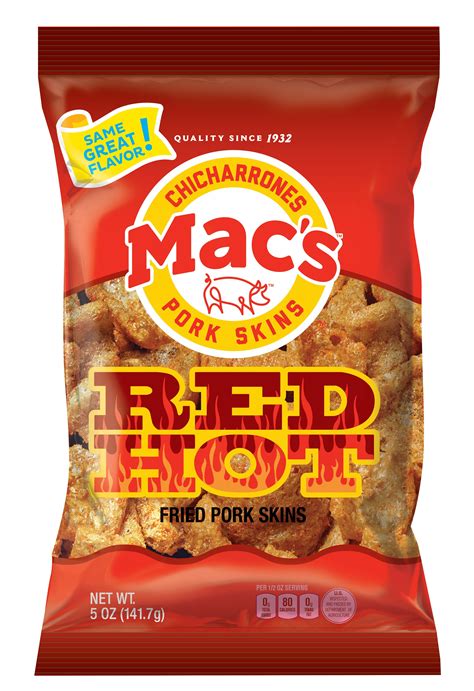 Mac's Red Hot Pork Skins Zero Carb Snacks, 5 Oz - Walmart.com - Walmart.com