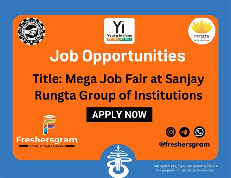 Mega Job Fair at Sanjay Rungta Group of Institutions (R2), Bhilai (C.G.)