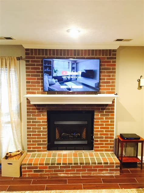 TV Mounted On Fireplace Brick – Fireplace Guide by Linda