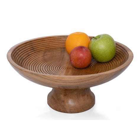 Wooden Fruit Bowl - Natural Ribbed – Folkulture India