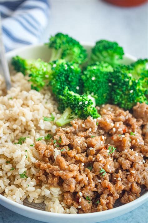 Sweet & Spicy Ground Turkey & Broccoli Bowls | Recipe | Ground turkey ...