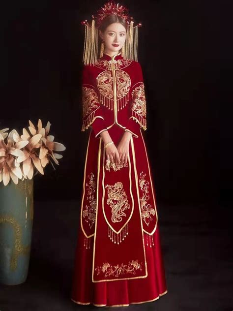 Traditional Chinese Bridal Red Wedding Xiuhe Dress 有凤来仪 - Etsy