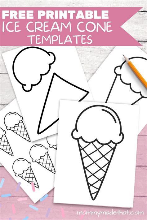 Ice Cream Cone Template Printable - Printable Templates Online By Paul ...