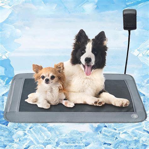 Amazon | Homcolorful 電動犬用冷却マット、3つの気流レベル、犬用冷却マット、滑り止め&amp;自動電源オフ、噛みにくいコード付き犬用冷却パッド-54 x 18インチ、水や冷蔵不要 ...