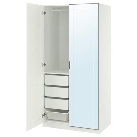 PAX / KAMMARTORP/GULLABERG wardrobe combination, white mirror glass ...