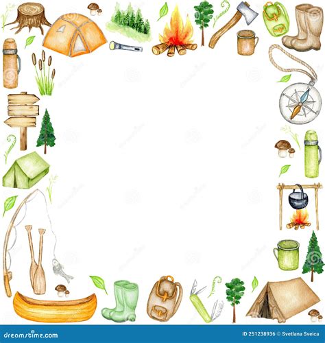 Camping Border Paper