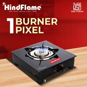 Hindflame 1 Burner Pixel Black Toughened Glass Manual Gas Stove Price ...