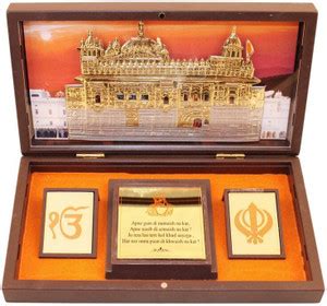 SMILES GIFT Gold Plated Golden Temple Frame Prayer Box | For Return ...