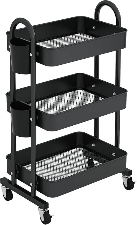 LEGUANG 3-Tier Rolling Utility Cart Storage Shelves India | Ubuy