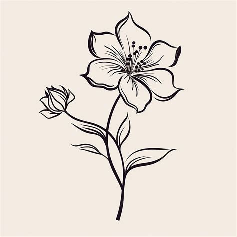 Premium Photo | Simple Flower Clip Art SVG Vector Line Art