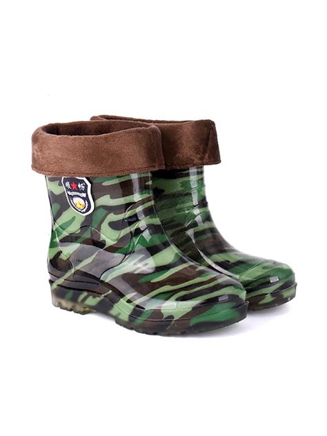 Frontwalk Men Rain Boots Plush Lining Garden Shoes Waterproof Work Shoe ...