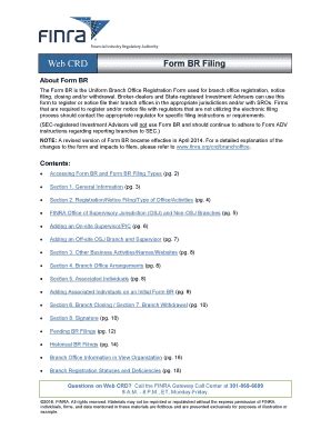 Fillable Online finra Web CRD - Form BR Filing - finra Fax Email Print ...
