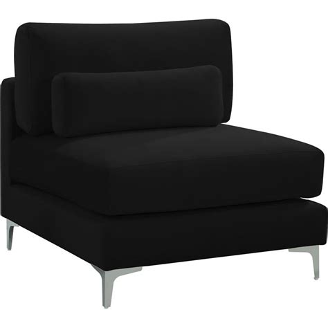 Buy Meridian Furniture Julia Black Velvet Modular Armless Chair Online ...