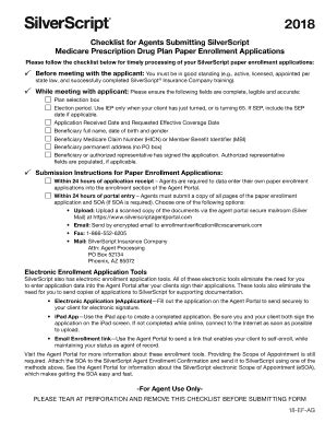 Fillable Online Checklist for Agents Submitting SilverScript Fax Email ...