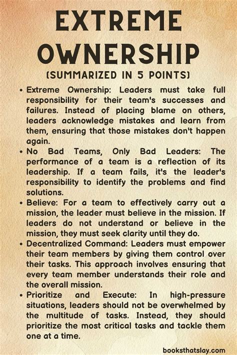 Extreme Ownership Summary and Key Lessons