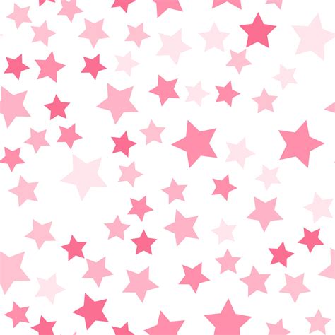 Seamless repeating pattern of big and small pink stars on white ...