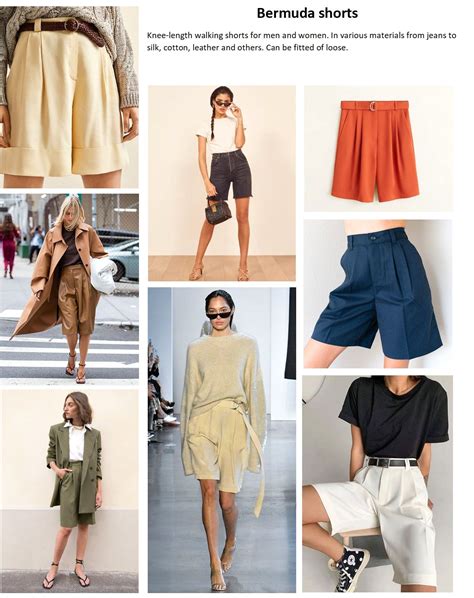 Bermuda shorts Knee-length walking shorts for men and women. In various ...