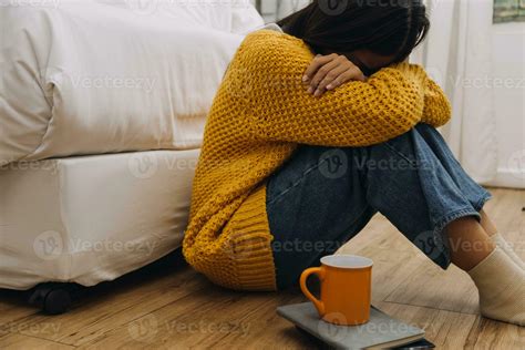 sad serious illness woman.depressed emotion panic attacks alone sick people fear stressful ...
