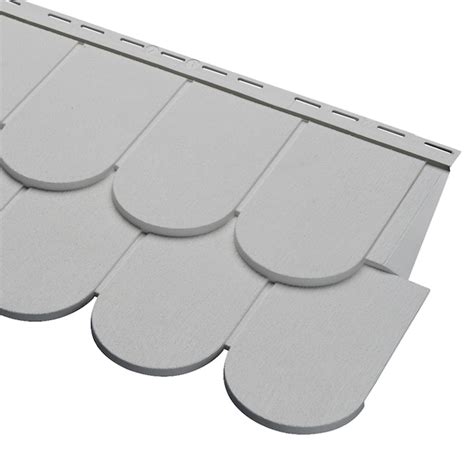 Georgia-Pacific Cedar Spectrum Round cut Scallop Gray Vinyl Siding ...