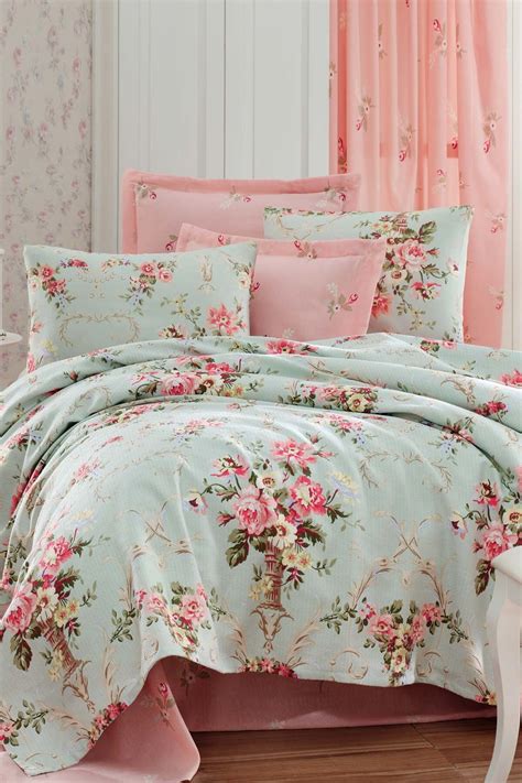 Vintage Bedding Set Soft Colors Bed Linen Flower P... – Grandado