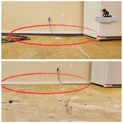 Sinking Basement Floor Before & After - Slab-Jack Kings