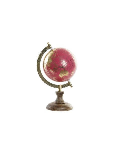 GLOBO TERRAQUEO ALUMINIO MADERA 15X13X23 DORADO