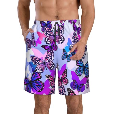 Pofeuu Flying Butterflies Prin Men's Swim Trunks Quick Dry Bathing Suit ...
