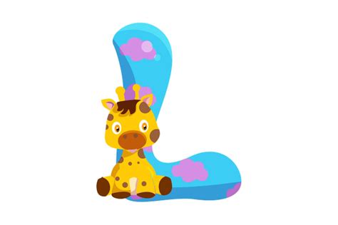 Cute Icon Animals Alphabet L Clipart Graphic by pohonrindangstudio ...