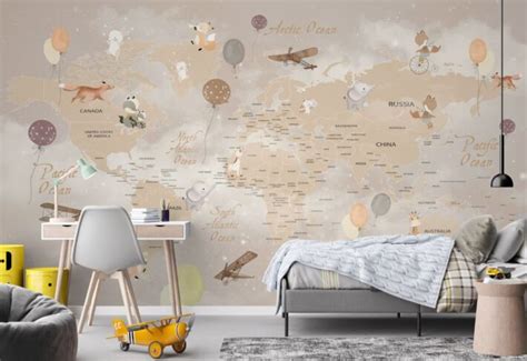 Shop World Map Wallpaper for Walls Online - From ₹99/sq ft